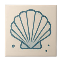 Scallop Shell Minimalistische Oceaan Tegel
