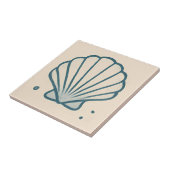 Scallop Shell Minimalistische Oceaan Tegel Tegeltje (Zijkant)