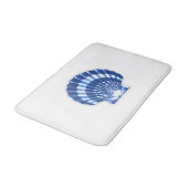 Scallop Shell - Navy Blue op een witte achtergrond Badmat (Gekanteld)