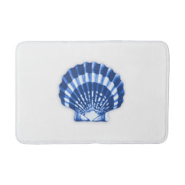Scallop Shell - Navy Blue op een witte achtergrond Badmat