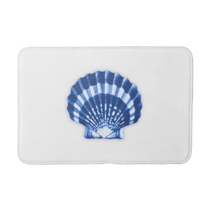 Scallop Shell - Navy Blue op een witte achtergrond Badmat