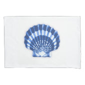 Scallop Shell - Navy Blue op een witte achtergrond Kussensloop (Voorkant)