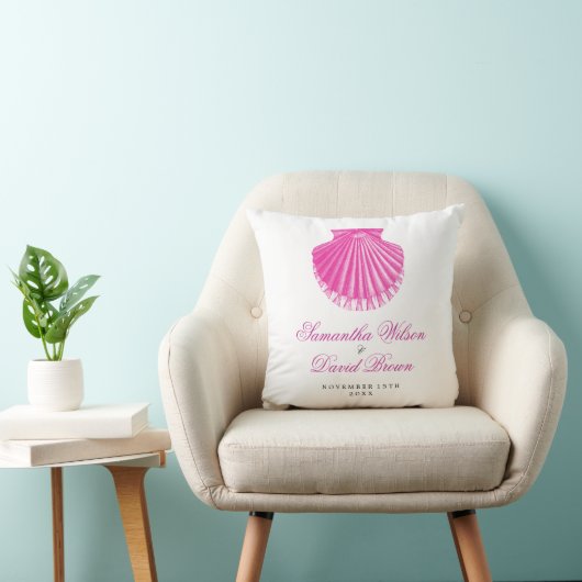  Scallop Shell Pink Beach Weddenschappen Kussen (Stoel)
