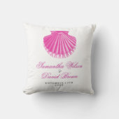  Scallop Shell Pink Beach Weddenschappen Kussen (Voorkant)