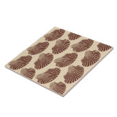 Scallop Shell Print, Brown and Beige Tegeltje (Zijkant)