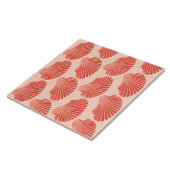 Scallop Shell Print, Light Coral Oranje Tegeltje (Zijkant)