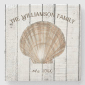 Scallop Shell Stone Onderzetter (Voorkant)