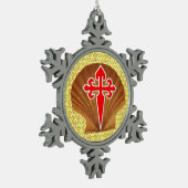 Scallop Shell Tin Sneeuwvlok Ornament (Links)