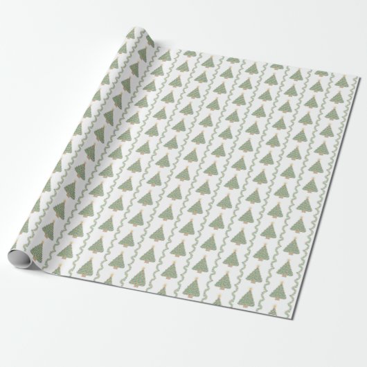 Scallop Shell Trees and Boughs Wrapping Paper Cadeaupapier (Uitgerold)