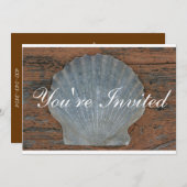 Scallop Shell-uitnodiging Kaart (Voorkant / Achterkant)