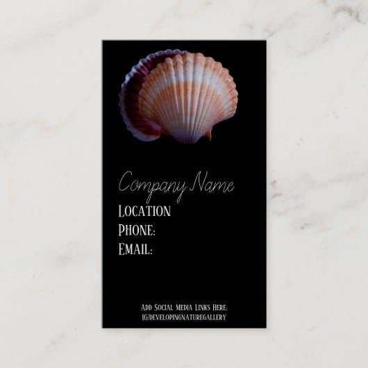 Scallop Shell Visitekaartje (Voorkant)