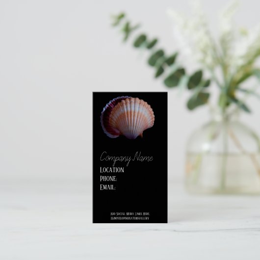 Scallop Shell Visitekaartje (Staand voorkant)