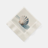 Scallop Shell Waterverf Art – Coastal Blue Design Servet (Hoek)
