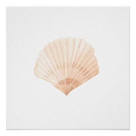 Scallop Shell Waterverf Print Perfect Poster