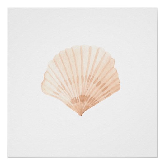 Scallop Shell Waterverf Print Perfect Poster (Voorkant)
