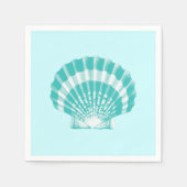 Scallop Shell - zachte aqua en wit Servetten (Voorkant)