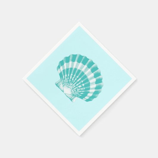 Scallop Shell - zachte aqua en wit Servetten (Hoek)