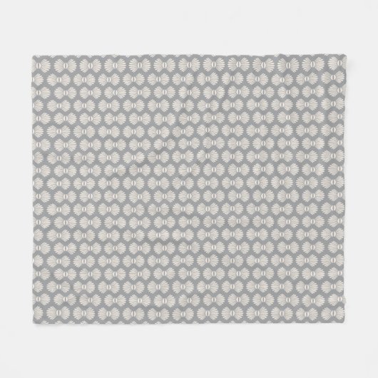 Scallop Shells Patroon op Grey Fleece Blanket (Voorkant (Horizontaal))