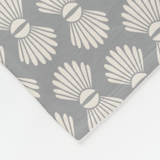 Scallop Shells Patroon op Grey Fleece Blanket (Hoek)