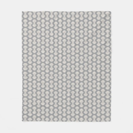 Scallop Shells Patroon op Grey Fleece Blanket Deken (Voorkant)
