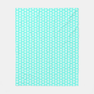 Scallop Shells Pattern Aquamarine Fleece Blanket Deken
