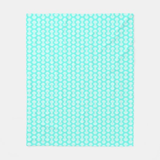 Scallop Shells Pattern Aquamarine Fleece Blanket Deken (Voorkant)