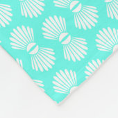 Scallop Shells Pattern Aquamarine Fleece Blanket Deken (Hoek)