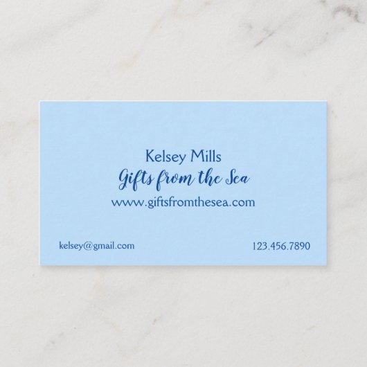 Scallop Shells Seashells Ocean Waterverf Visitekaartje (Achterkant)