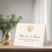 Scallop Single Seashell Weddenschap Bedankkaart