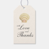 Scallop Single Seashell Weddenschap Cadeaulabel (Voorkant)