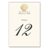 Scallop Single Seashell Weddenschap Kaart (Achterkant)