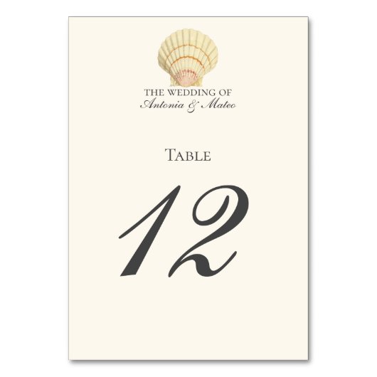 Scallop Single Seashell Weddenschap Kaart (Voorkant)