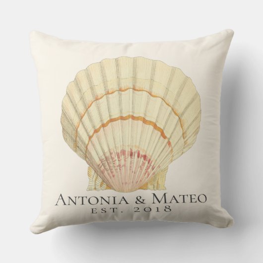 Scallop Single Seashell Weddenschap Kussen (Achterkant)