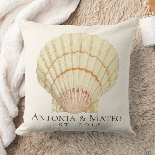 Scallop Single Seashell Weddenschap Kussen (Deken)