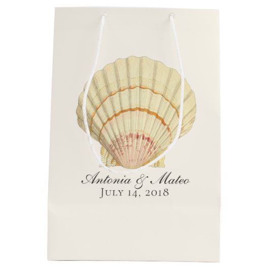  Scallop Single Seashell Weddenschap Medium Cadeauzakje (Achterkant)