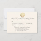 Scallop Single Seashell Weddenschap RSVP (Voorkant)