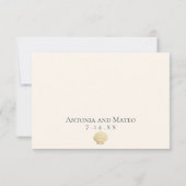 Scallop Single Seashell Weddenschap RSVP (Achterkant)