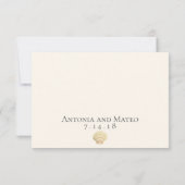 Scallop Single Seashell Weddenschap RSVP Kaartje (Achterkant)