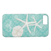 Scallop Starfish Damask Seashell Beach Patroon Case-Mate iPhone Case (Achterkant (Horizontaal))
