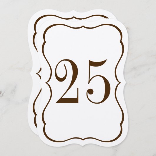 Scallop-tabelnummer Kaart (Voorkant / Achterkant)