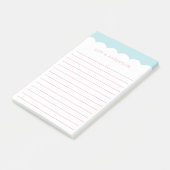 Scallop Topped Feminine Lined Personised Post-it® Notes (Schuin)