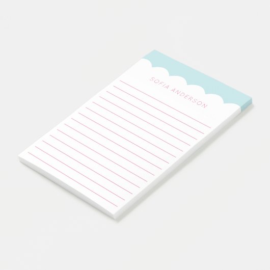 Scallop Topped Feminine Lined Personised Post-it® Notes (Schuin)