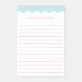 Scallop Topped Feminine Lined Personised Post-it® Notes (Voorkant)
