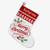 Scallop voor prettige kersttypografie grote kerstsok (Voorkant (Hangend))
