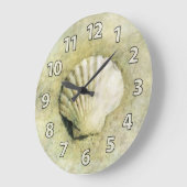 Scallop Zee Shell Art Clock Grote Klok (Hoek)