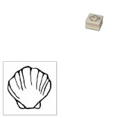 Scallop Zee Shell Pen en Ink Sketch Rubberstempel (Gestempeld)