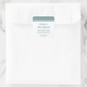 Scalloped Aqua Star van David Bar-Bat Mitzvah Vierkante Sticker (Tas)