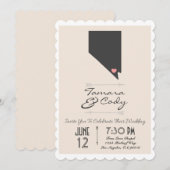 Scalloped Beige Las Vegas Wedding Invitation Kaart (Voorkant / Achterkant)