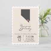 Scalloped Beige Las Vegas Wedding Invitation Kaart (Staand voorkant)
