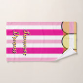 Scalloped Cabana Pink White Summer Stripes Bad Handdoek (Handdoek)